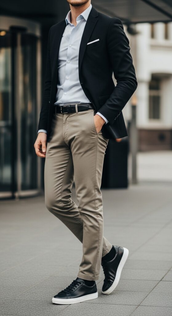 A-smart-casual-look-with-black-sneakers-chinos-and-a-blazer-for-a-polished-appearance