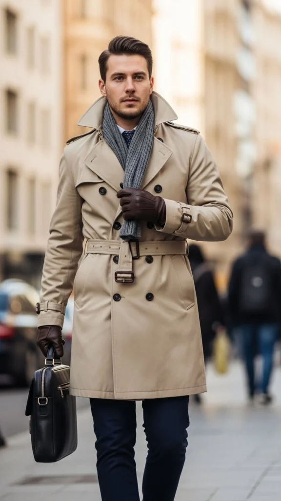Classic-Beige-Trench-Knit-Scarf-Gloves