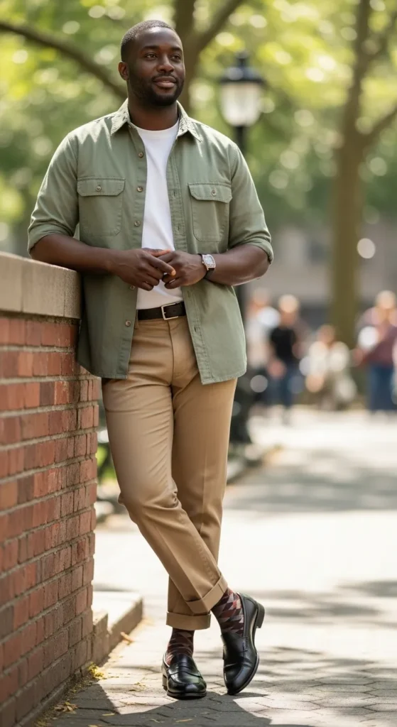 relaxed-work-shirt-chinos-loafers
