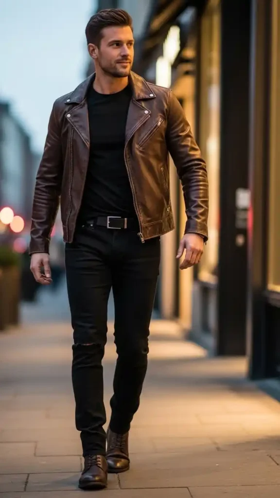 leather-jacket-with-black-jeans