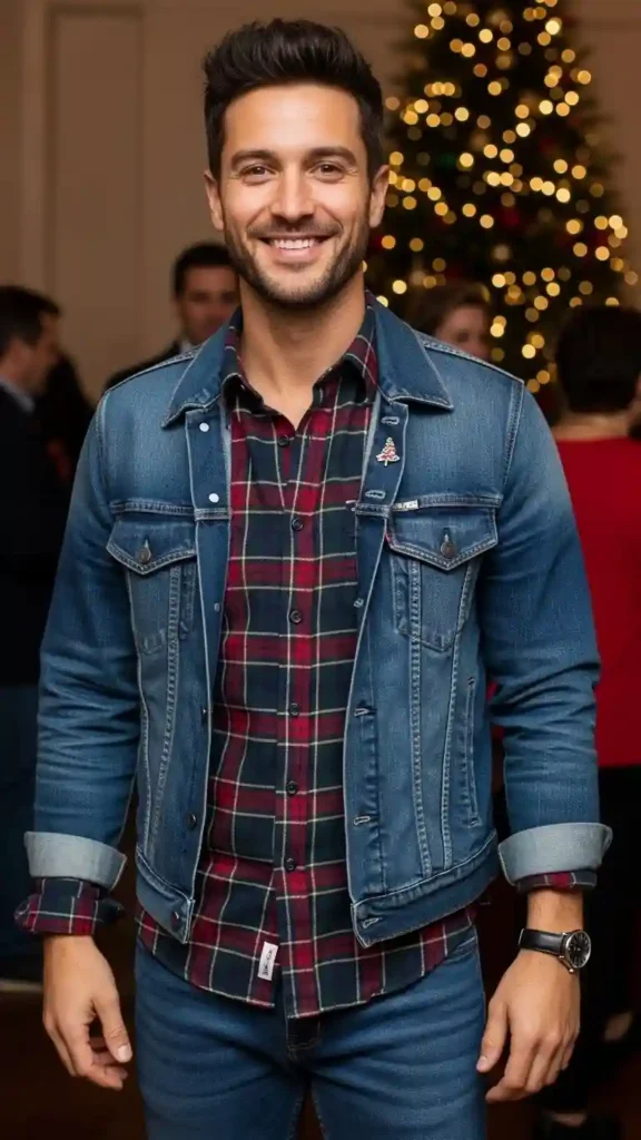 plaid-shirt-with-dark-denim