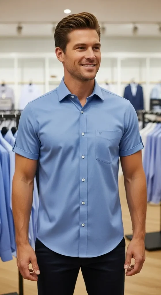 15+ Men cotton Dress Shirts: Best Fits, Fabrics & Styles 13 Short-Sleeve-Cotton-Shirt