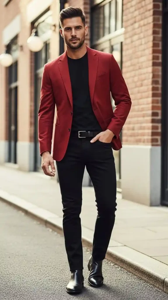 red-blazer-with-black-jeans