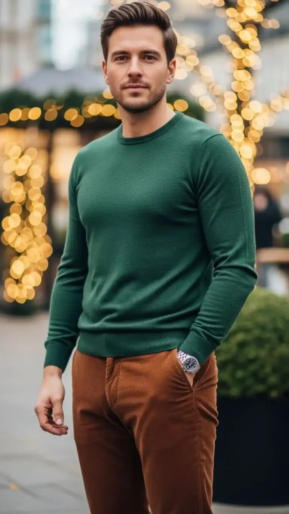 slim-fit-sweater-with-corduroy-pants