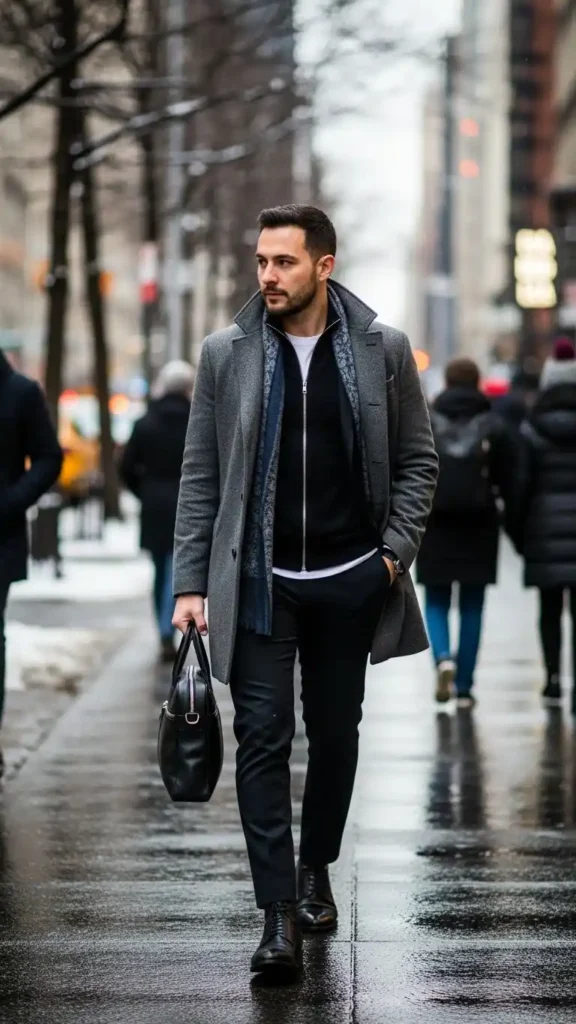 half-zip-sweater-with-formal-coat