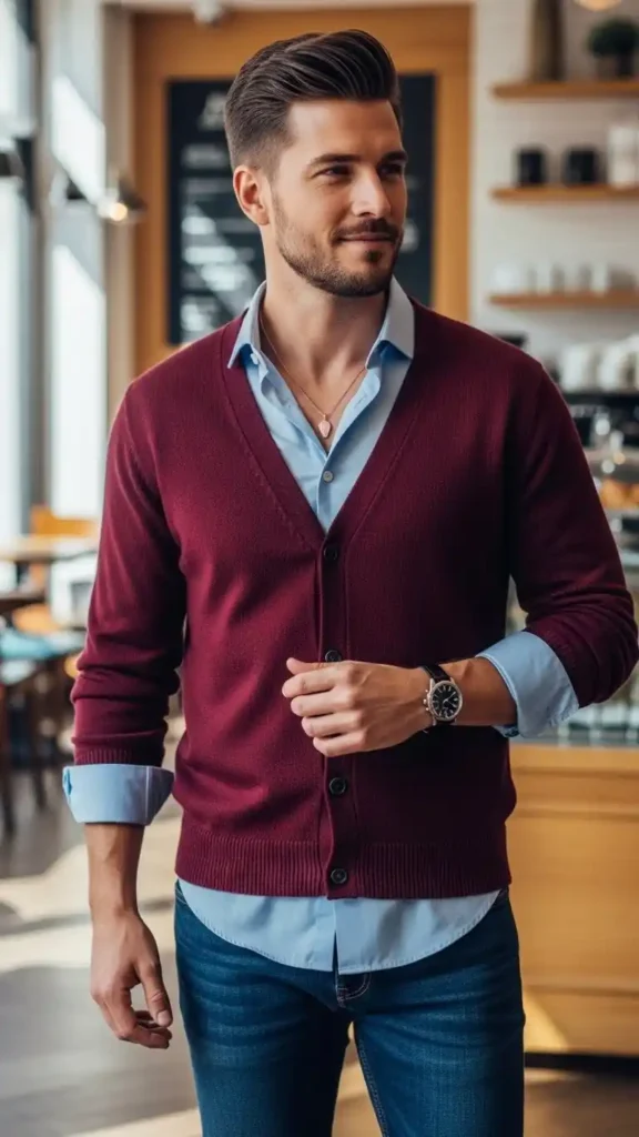 18 Valentine’s Men Fashion Ideas That Will Make You Stand Out This Year 12 smart-casual-cardigan-layer