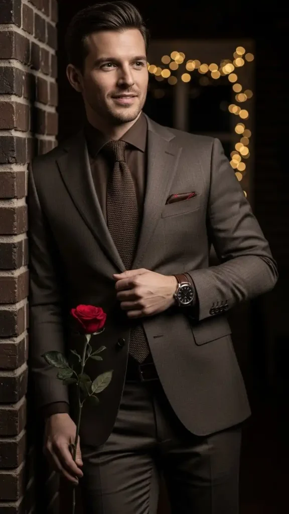 17 Stunning Valentine’s Day Outfits for Men That Look Sharp and Stylish 13 monochrome-espresso-brown