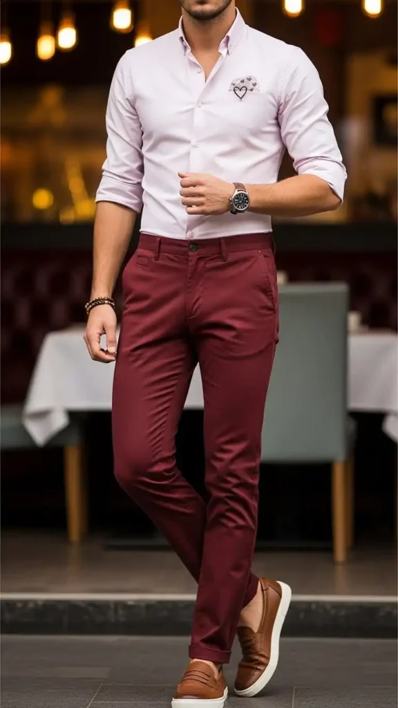 17 Stunning Valentine’s Day Outfits for Men That Look Sharp and Stylish 9 smart-casual-chinos-and-a-shirt