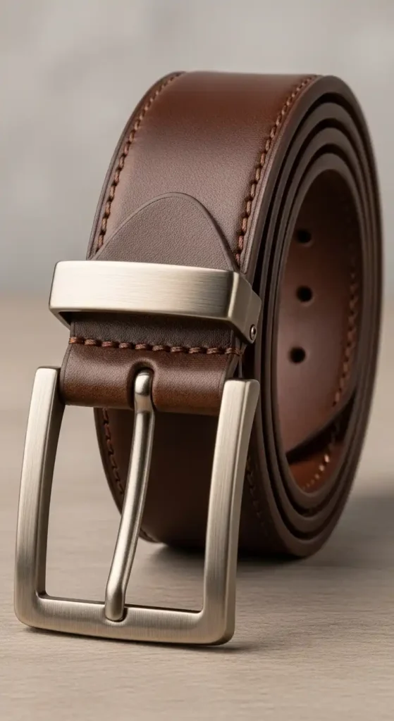 leather-belt-with-brushed-metal-buckle