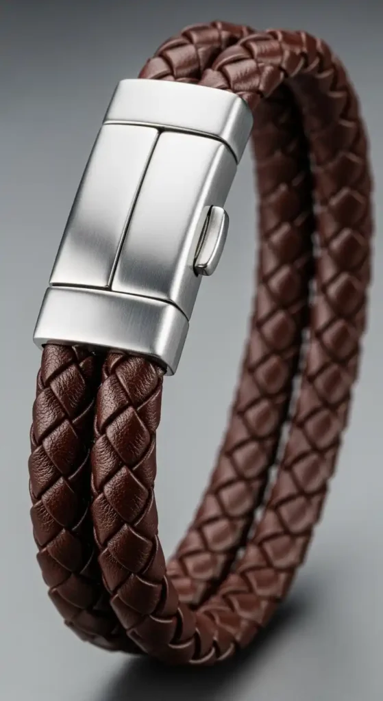 leather-bracelet-with-stainless-steel-clasp