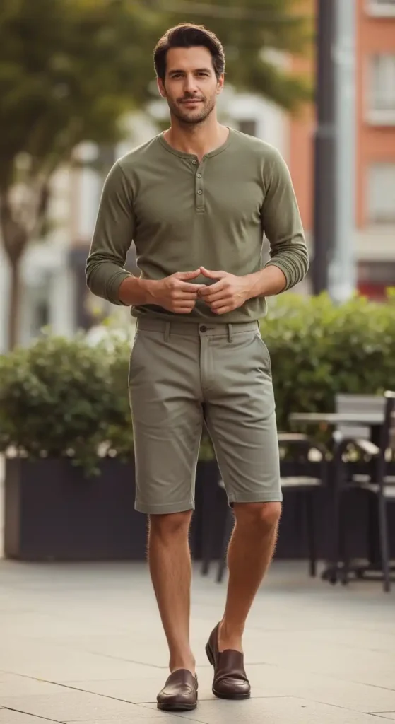 lightweight-henley-with-shorts-and-slip-ons