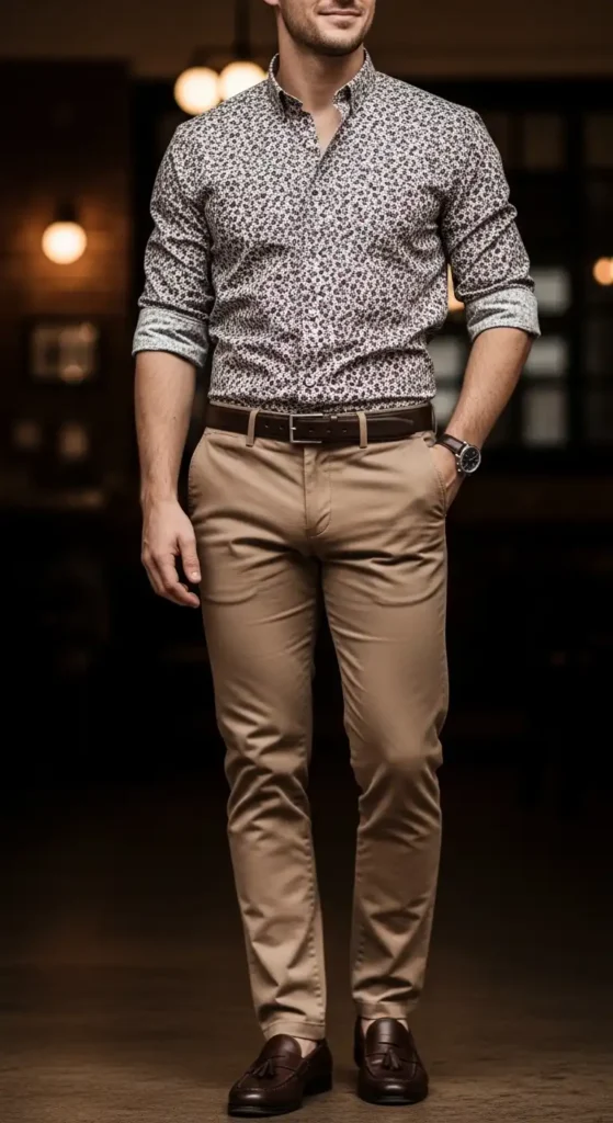 patterned-button-down-and-chinos