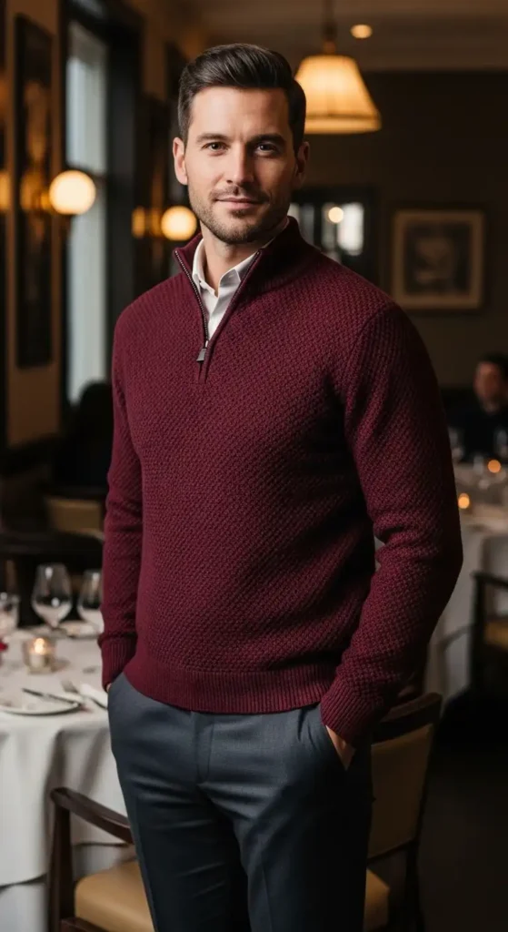 textured-quarter-zip-and-trousers