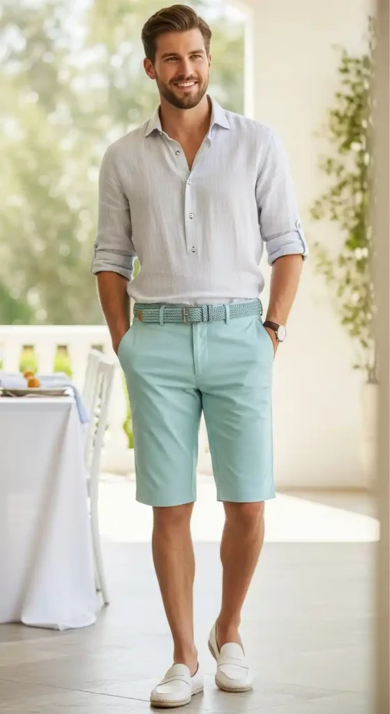 easter-friendly-shorts-and-linen-shirt