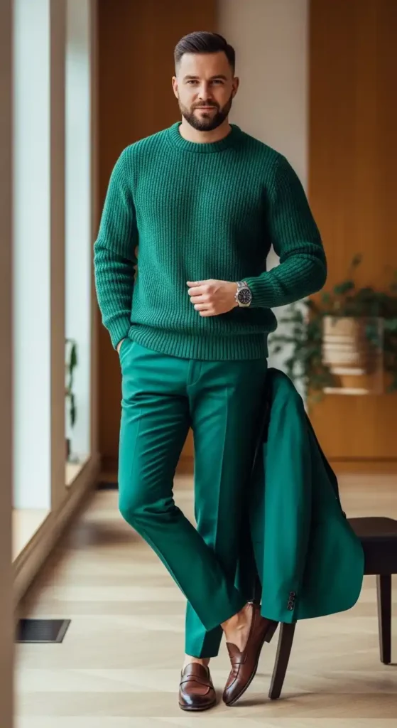 emerald-green-sweater-with-trousers