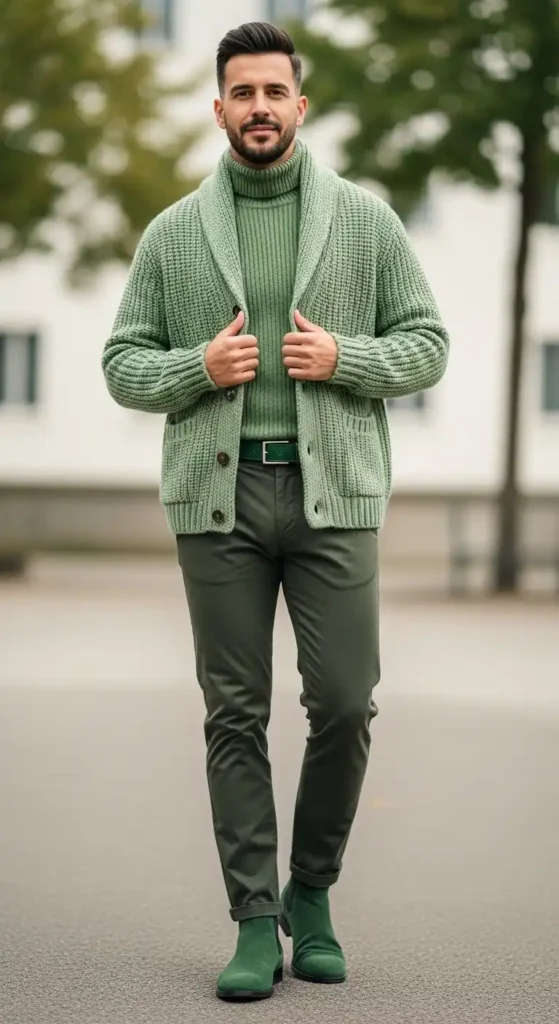 pistachio-green-cardigan-with-turtleneck